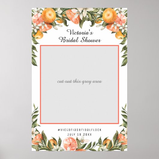 Elegante Citrus Botanical Brautparty Foto Prop Poster (Vorne)