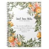 Elegante Citrus Botanical Monogram Quiet Time Notizblock (Vorderseite)