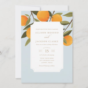 Elegante Citrus Botanical Wedding Einladung