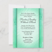 Elegante Class Green Wedding Einladungen (Vorderseite)