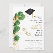 Elegante Class of 2025 Foto Greenery Abschluss Einladung (Vorderseite)
