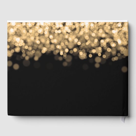 Elegante "Class of" Graduation Party Gold Lights Gästebuch (Rückseite)