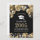 Elegante Class Wiedersehen Black Gold Events Einladung (Vorderseite)