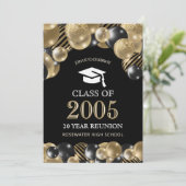 Elegante Class Wiedersehen Black Gold Events Einladung (Stehend Vorderseite)