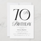 Elegante Classic 70. Geburtstagsparty Einladung (Vorderseite)