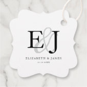 Elegante Classic Ampersand Monogram Wedding Geschenkanhänger (Rückseite)