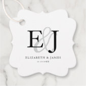 Elegante Classic Ampersand Monogram Wedding Geschenkanhänger (Vorderseite)