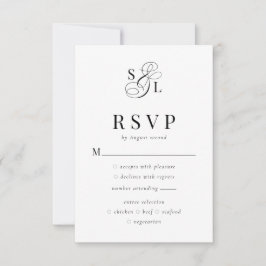 Elegante Classic Ampersand Monogram Wedding RSVP Karte