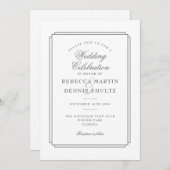 Elegante Classic Art Deco Gray Wedding Einladung (Vorne/Hinten)