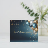 Elegante Classic Ballon Geburtstagsparty Einladung (Stehend Vorderseite)