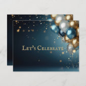 Elegante Classic Ballon Geburtstagsparty Einladung (Vorne/Hinten)