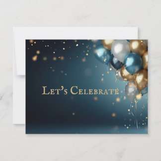 Elegante Classic Ballon Geburtstagsparty Einladung