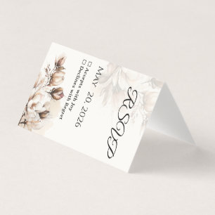 Elegante Classic Beige Magnolia RSVP-Karte
