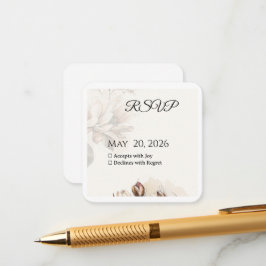 Elegante Classic Beige Magnolia RSVP-Karte Begleitkarte
