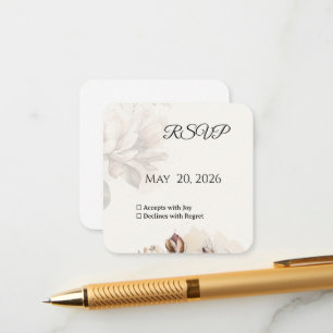 Elegante Classic Beige Magnolia RSVP-Karte Begleitkarte