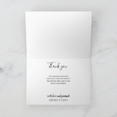 Elegante Classic Black 2 Foto Collage Wedding Dankeskarte (Innenseite)