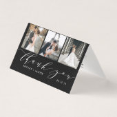 Elegante Classic Black 3 Foto Collage Vielen Dank (Vorderseite)