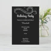 ELEGANTE CLASSIC BLACK DIAMOND INVITATION EINLADUNG (Stehend Vorderseite)