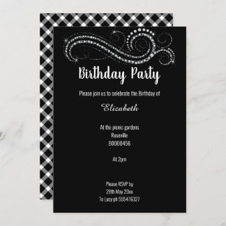 ELEGANTE CLASSIC BLACK DIAMOND INVITATION EINLADUNG