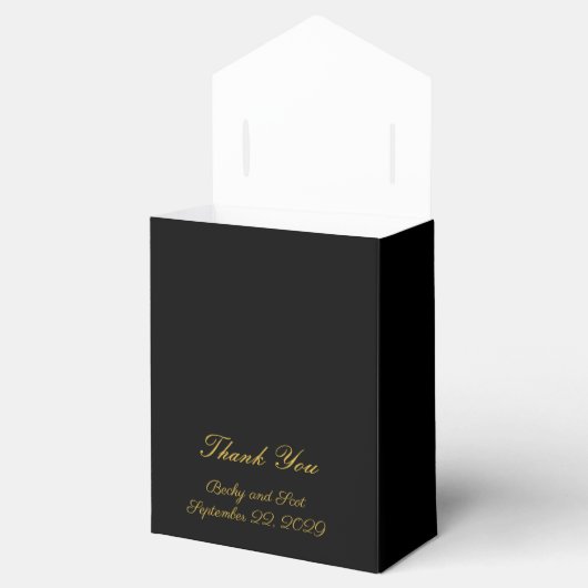 Elegante Classic Black Gold Gastgeschenk Hochzeit Geschenkschachtel (Geöffnet)