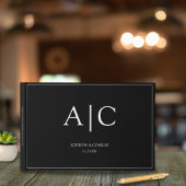 Elegante Classic Black Monogram Wedding Gästebuch