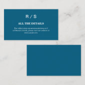 Elegante Classic Blue Monogram Enclosure Card Begleitkarte (Vorne/Hinten)