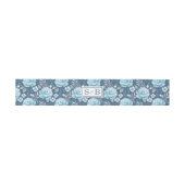 Elegante Classic Blue Navy Floral Watercolor Rose Einladungsbanderole (Flach)