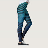 Elegante Classic Blue Waves in Wasserfarbe Leggings (Rechts)