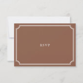 Elegante Classic Brown & Ecru Wedding RSVP Karte (Rückseite)
