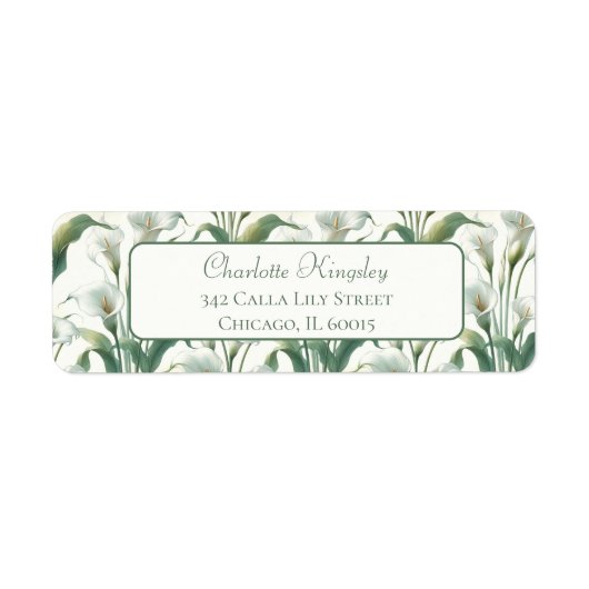 Elegante Classic Calla Lily Hübsche Rücksendeadres (Vorne)