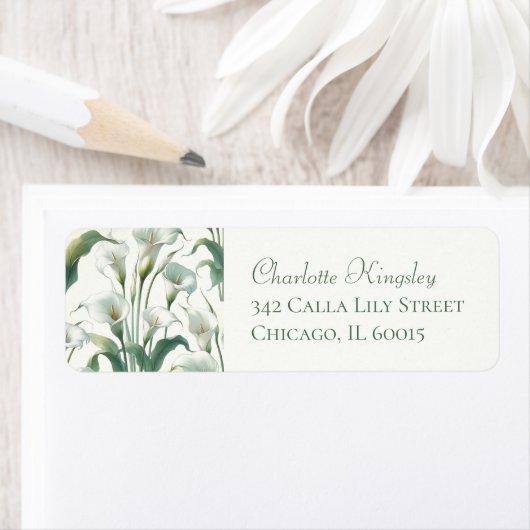 Elegante Classic Calla Lily Hübsche Rücksendeadres (Insitu)