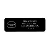 Elegante Classic Chic Black Monogram Rücksendeadre (Vorne)