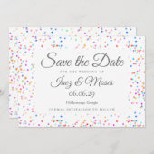 Elegante Classic Chic Rainbow Confetti Wedding Save The Date (Vorne/Hinten)