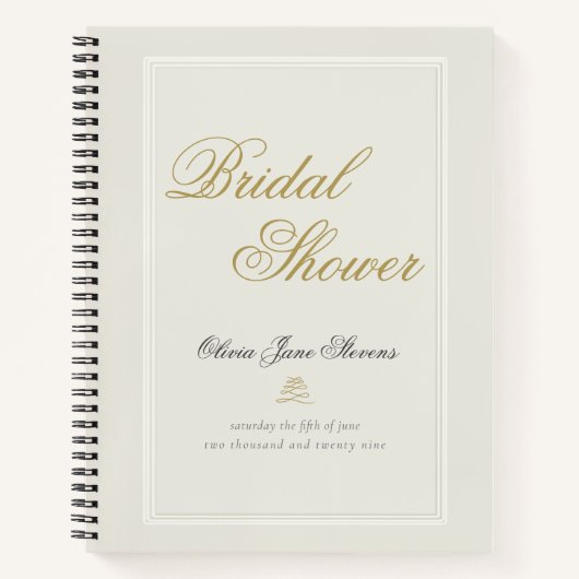 Elegante Classic Ecru Frame Brautparty Geschenklis Notizblock (Vorderseite)
