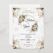 Elegante Classic Floral Wedding Einladung Postkart (Vorne/Hinten)