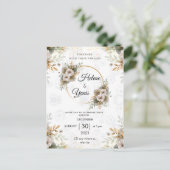 Elegante Classic Floral Wedding Einladung Postkart (Stehend Vorderseite)