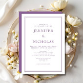 Elegante Classic Formal French Lilac Wedding Einladung