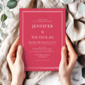 Elegante Classic Formal Magenta Red Wedding Einladung