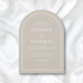 Elegante Classic Formal Taupe Hochzeit Einladung