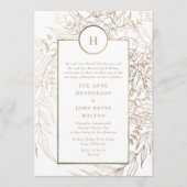 Elegante Classic Gold Foil Monogram Wreath Wedding Einladung (Vorderseite)