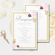 Elegante Classic Gold Frame Rose Hochzeit