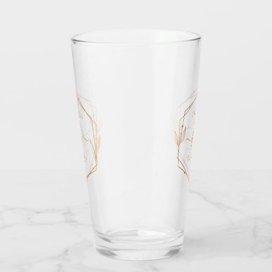 Elegante Classic Gold Mit Monogramm erste Hochzeit Glas (Rechts)