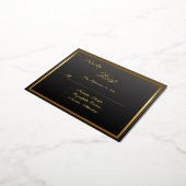 Elegante Classic Gold Script Wedding RSVP Card Folie Einladungspostkarte (Gedreht)