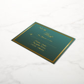 Elegante Classic Gold Script Wedding RSVP Card Folie Einladungspostkarte (Gedreht)