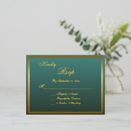Elegante Classic Gold Script Wedding RSVP Card Folie Einladungspostkarte