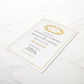 Elegante Classic Gold Wappen Monogram Wedding Folieneinladung (Gedreht)