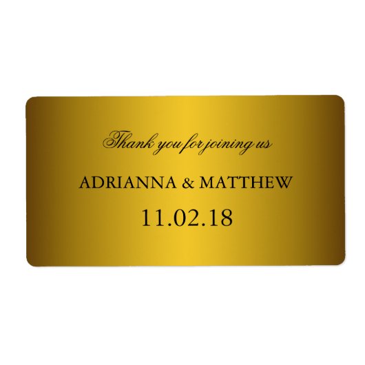 Elegante Classic Gold Wedding Wine Labels2 (Vorne)
