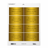 Elegante Classic Gold Wedding Wine Labels2 (Vorne)