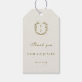 Elegante Classic Golden Monogram Wedding Vielen Da Geschenkanhänger (Vorderseite)