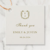 Elegante Classic Golden Monogram Wedding Vielen Da Geschenkanhänger (Vorderseite)